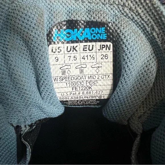 Hoka One One - Women's Speedgoat Mid 2 GTX Trail Hiking Shoes Blue - Sz 9 - Picture 2 of 7